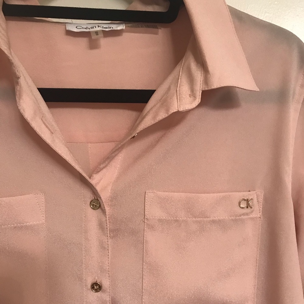 Calvin Klein Button Down Tunic Medium - image 3
